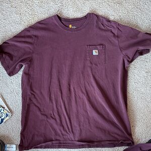 Carhartt Men's Maroon Pocket T-Shirt 3XL tall